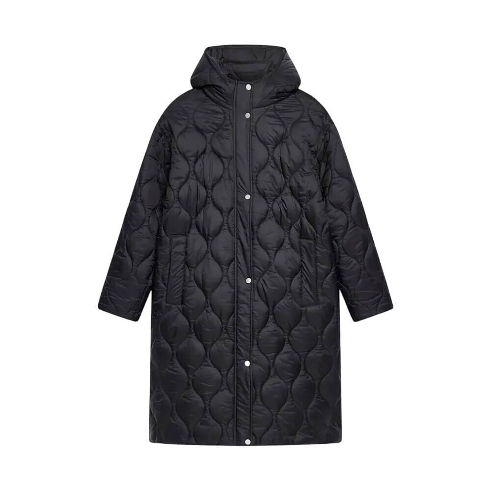 Mint Velvet Black Double Layer Quilted Coat